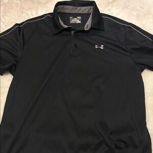Under Armour Men's Polo in Black with Gray Trim